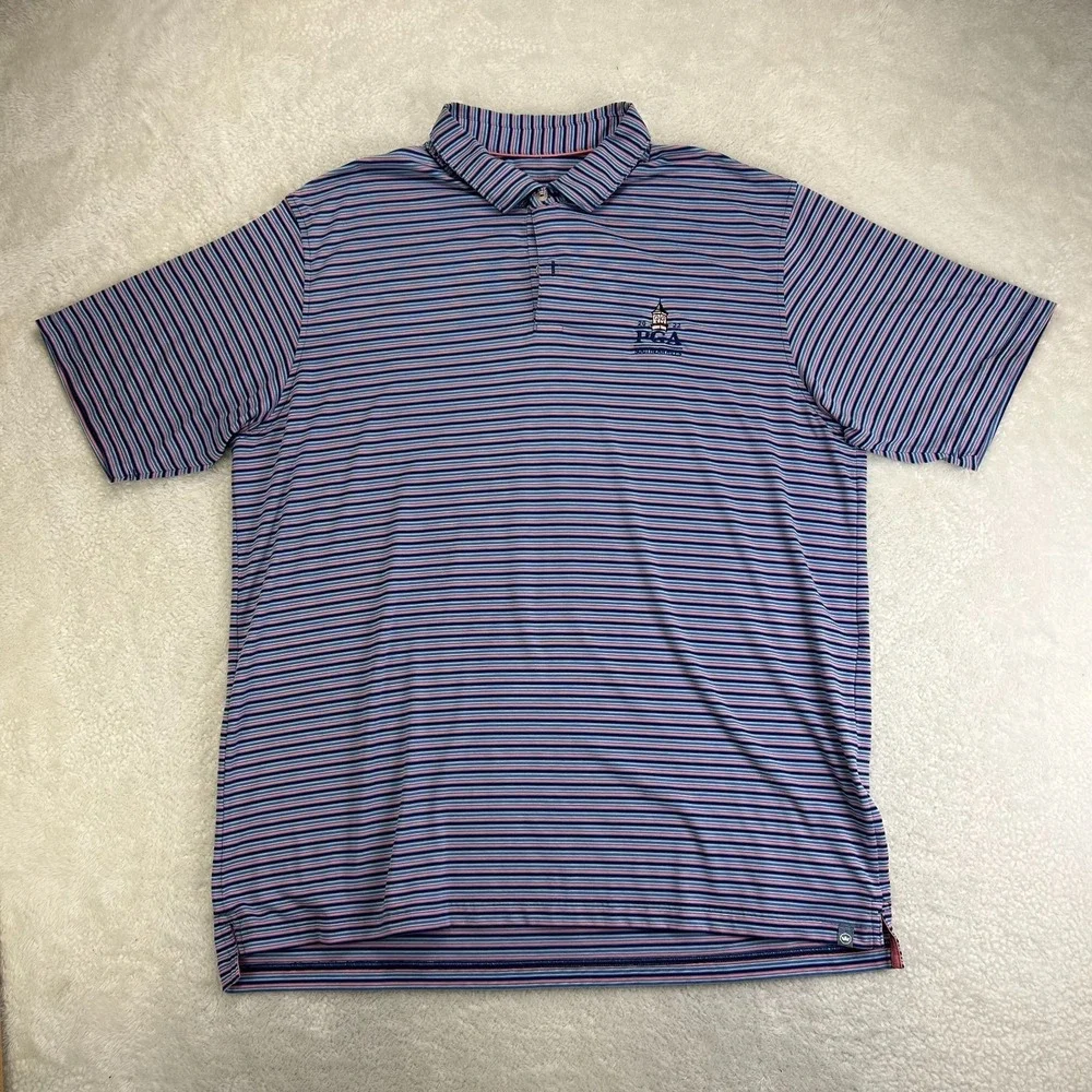 Southern Hills Peter Millar Polo Shirt Men XL Striped Golf PGA Championship 2022
